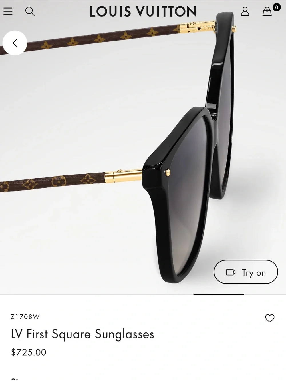 Louis Vuitton Black Gradient Square Sunglasses